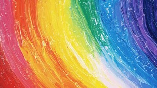 绚丽多彩的彩虹色抽象画