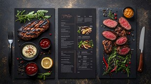 精致牛排菜单展示