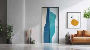 现代简约风室内彩色玻璃门