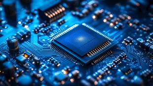 精密芯片与电路板特写