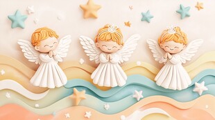 可爱天使装饰摆件梦幻场景