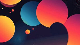 多彩渐变圆球抽象背景图