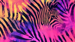梦幻斑马纹水彩艺术图案