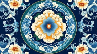 中式传统花卉纹样图案