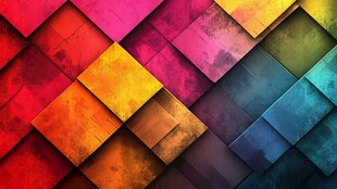 多彩几何方块抽象背景图