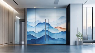 新中式山水风的精美衣柜