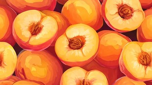 缤纷桃子插画 视觉盛宴