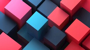 多彩立体方块排列图案