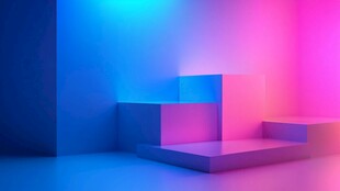 梦幻渐变光影展示台