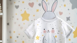 可爱小兔印花儿童短袖T恤