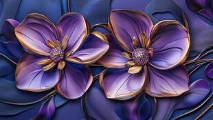 梦幻紫色立体花卉艺术图