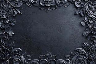 黑色雕花边框背景图