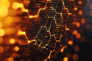 科技感六边形发光数字图案