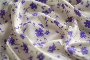 淡紫碎花布料纹理特写