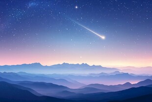 山间星空下的流星美景