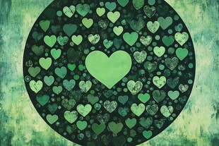 绿色心形图案背景装饰图