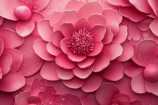立体粉色花卉图案背景