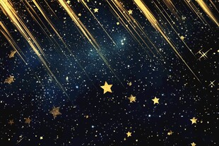 梦幻金色星空流星背景图