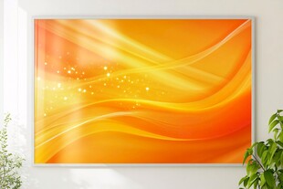 橙色动感线条抽象装饰画