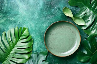 绿盘绿叶营造清新氛围