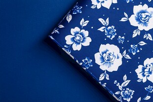 蓝底白花精美图案封面