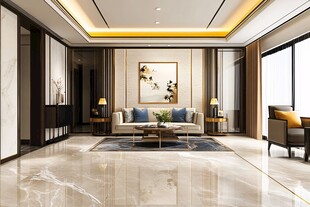 现代轻奢风客厅优雅空间