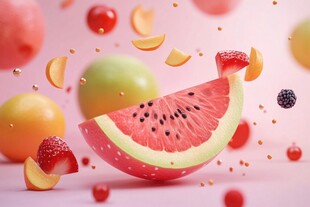 缤纷水果跃动的甜蜜瞬间