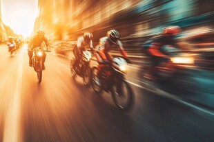 摩托车赛场上的速度激情