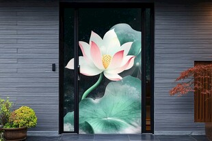 荷花入户 雅致门景添韵