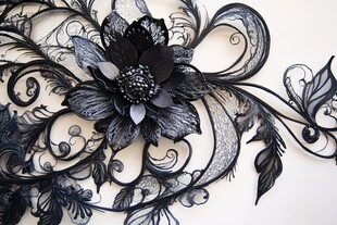 黑色蕾丝花卉装饰艺术