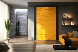 时尚黄门装点现代客厅空间