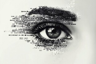 文字构成的神秘人类眼眸