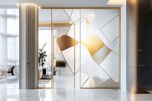 现代轻奢风几何艺术隔断
