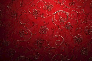 红色雕花纹理背景图