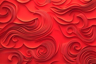 红色立体卷曲纹理背景图