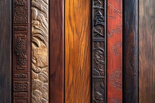 精美木雕纹理木板展示