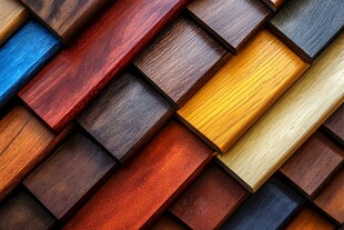 多彩木板拼接展示