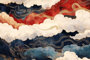 云海翻涌的奇幻国风景象