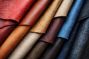 多彩皮革面料展示