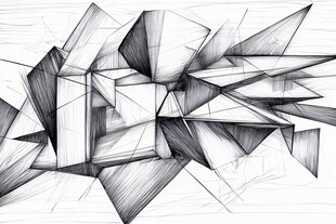 几何抽象线条素描艺术图