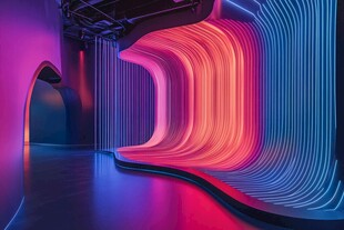 炫彩霓虹打造的科幻空间