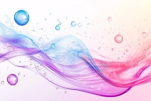 梦幻色彩流体与气泡画面