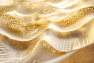 金色波浪纹理抽象艺术图案