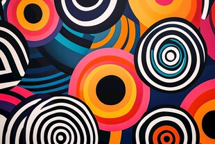 绚丽多彩的几何圆形图案