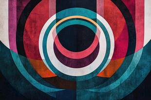 抽象几何多彩环形艺术图案