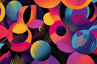 绚丽多彩几何圆形抽象图案