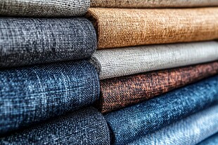 多彩布料堆叠展示