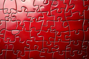 红色拼图背景纹理