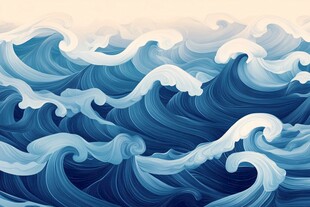 海浪涌动的梦幻海洋景象