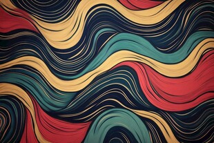 多彩波浪抽象艺术图案